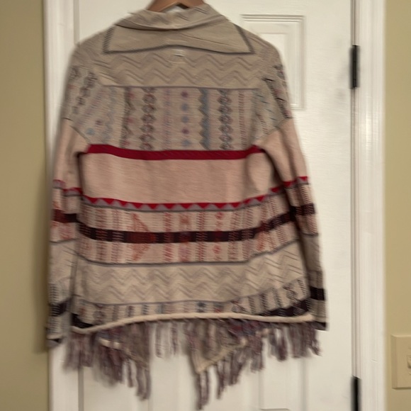 Billabong striped Aztec boho cardigan Anthropologie bohme small sweater $89 - Picture 4 of 5